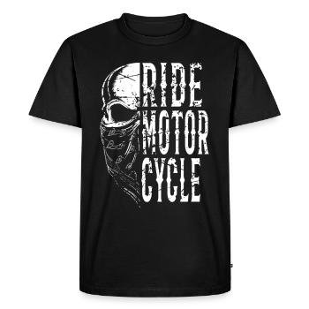 balade Motos Skull - T-shirt Premium bio Homme - noir - Devant - Nico (187cm)