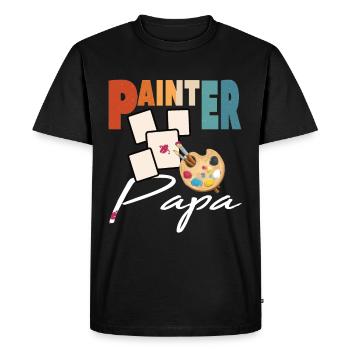 Painter Papa Artist Design for Father's Day - Men's Premium Organic T-Shirt - black - Front - Nico (187cm)