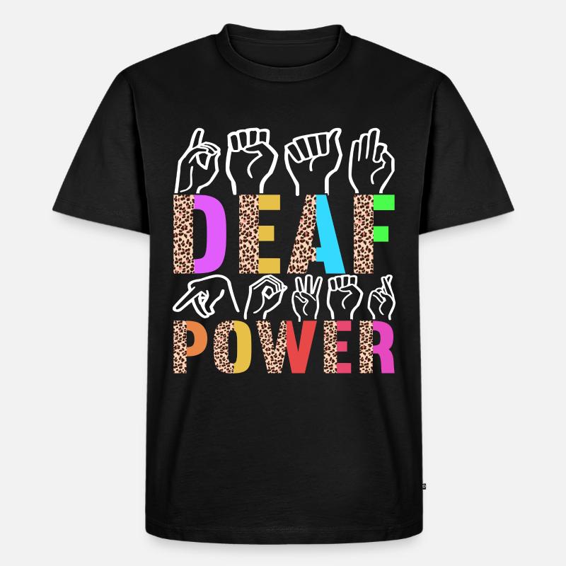 Taub Taubstumm Deaf - Männer Premium Bio T-Shirt - Schwarz