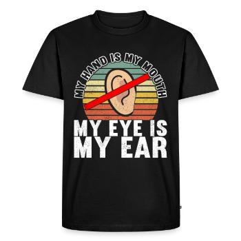Sourds sourds-muets sourds sourds - T-shirt Premium bio Homme - noir - Devant - Nico (187cm)