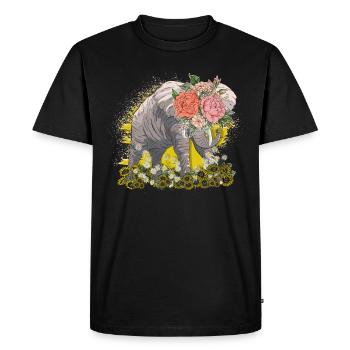 Elephant Elephant Elephant Proboscis Zoo Circus - Men's Premium Organic T-Shirt - black - Front - Nico (187cm)