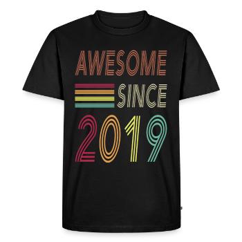 Awesome since 2019 - Men's Premium Organic T-Shirt - black - Front - Nico (187cm)
