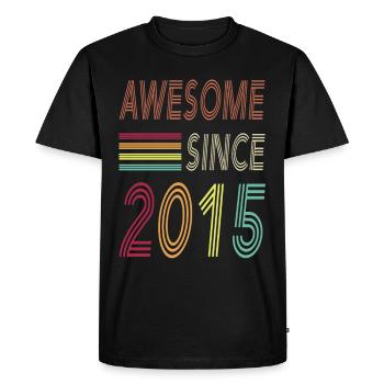 Génial depuis 2015 - T-shirt Premium bio Homme - noir - Devant - Nico (187cm)