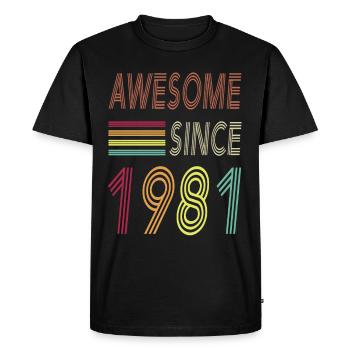 Génial depuis 1981 - T-shirt Premium bio Homme - noir - Devant - Nico (187cm)