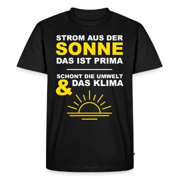 Umweltschutz Klimaschutz Solar - Männer Premium Bio T-Shirt - Schwarz - Vorne - Nico (187cm)
