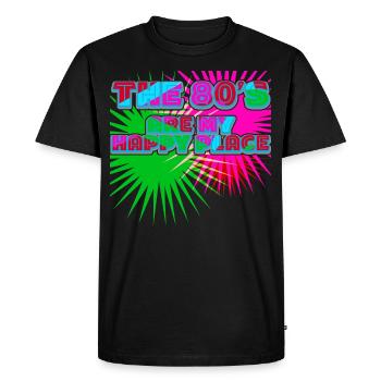 80s 1980 Retro 80s - Men's Premium Organic T-Shirt - black - Front - Nico (187cm)