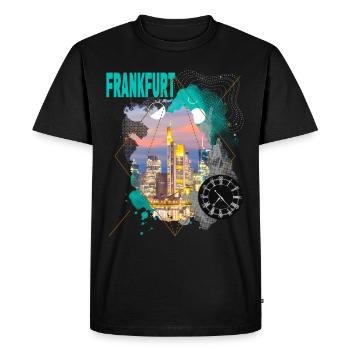 Francfort, Allemagne, ville, Skyline, Vintage Rétro - T-shirt Premium bio Homme - noir - Devant - Nico (187cm)