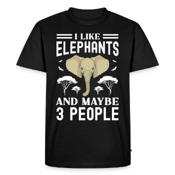 Éléphant - T-shirt Premium bio Homme - noir - Devant - Nico (187cm)