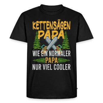 Chainsaw Father Chainsaws Papa Trees Forester - Men's Premium Organic T-Shirt - black - Front - Nico (187cm)