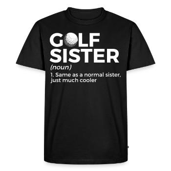 Joueur de golf disant idée cadeau - T-shirt Premium bio Homme - noir - Devant - Nico (187cm)
