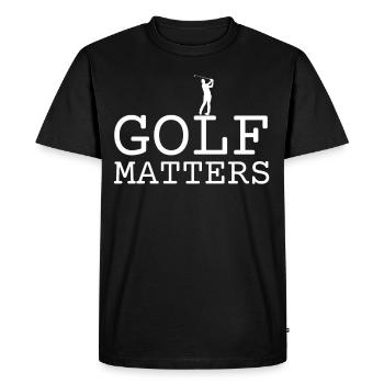 Joueur de golf disant idée cadeau - T-shirt Premium bio Homme - noir - Devant - Nico (187cm)