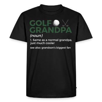 Joueur de golf disant idée cadeau - T-shirt Premium bio Homme - noir - Devant - Nico (187cm)