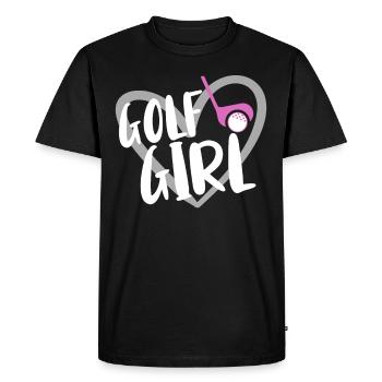 Joueur de golf disant idée cadeau - T-shirt Premium bio Homme - noir - Devant - Nico (187cm)