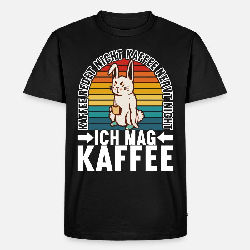 Kaffee Kaffeetrinker - Männer Premium Bio T-Shirt - Schwarz