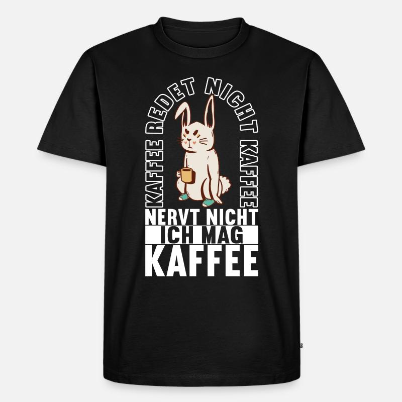 Kaffee Kaffeetrinker - Männer Premium Bio T-Shirt - Schwarz