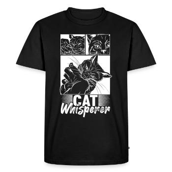 Amoureux des chats - T-shirt Premium bio Homme - noir - Devant - Nico (187cm)