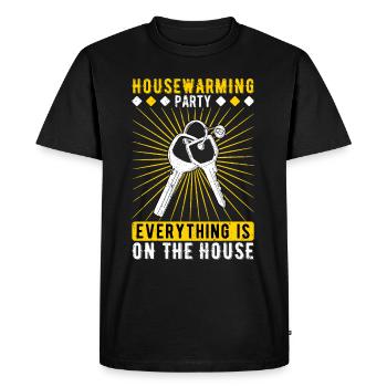 House Inauguration Homeowners Housewarming Party - Men's Premium Organic T-Shirt - black - Front - Nico (187cm)