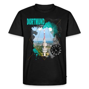 Dortmund Germany City Skyline Vintage Retro - Men's Premium Organic T-Shirt - black - Front - Nico (187cm)