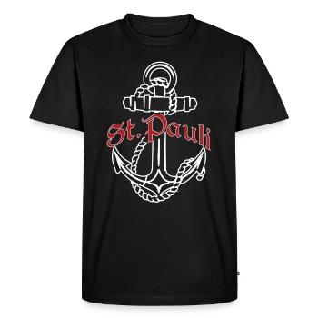 St Pauli Anker Paulianer Hamburg Sankt Pauli - Men's Premium Organic T-Shirt - black - Front - Nico (187cm)