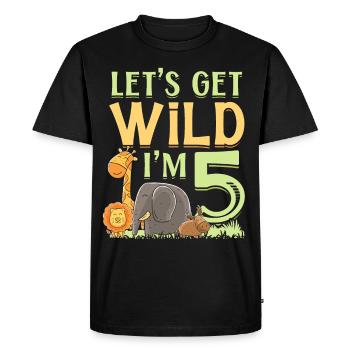 Éléphant - T-shirt Premium bio Homme - noir - Devant - Nico (187cm)