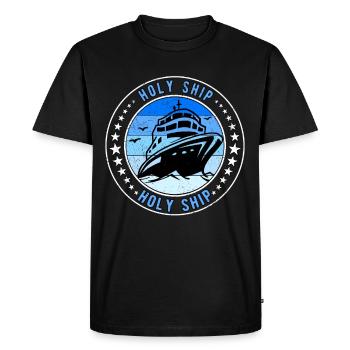 Cruiser Cruise Holy Ship - Men's Premium Organic T-Shirt - black - Front - Nico (187cm)