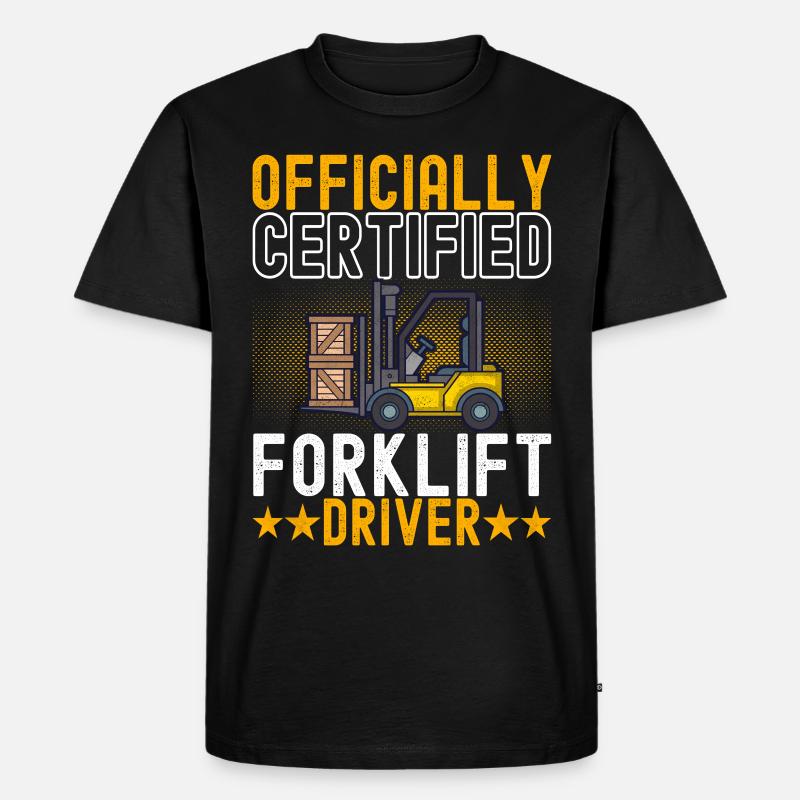 Gabelstapler Gabelstaplerfahrer - Männer Premium Bio T-Shirt - Schwarz
