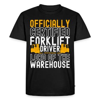 Chariot élévateur Conducteur de chariot élévateur - T-shirt Premium bio Homme - noir - Devant - Nico (187cm)