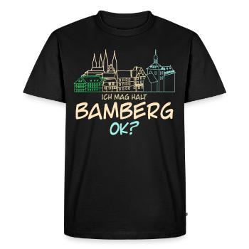 Bamberger I like Bamberg - Men's Premium Organic T-Shirt - black - Front - Nico (187cm)