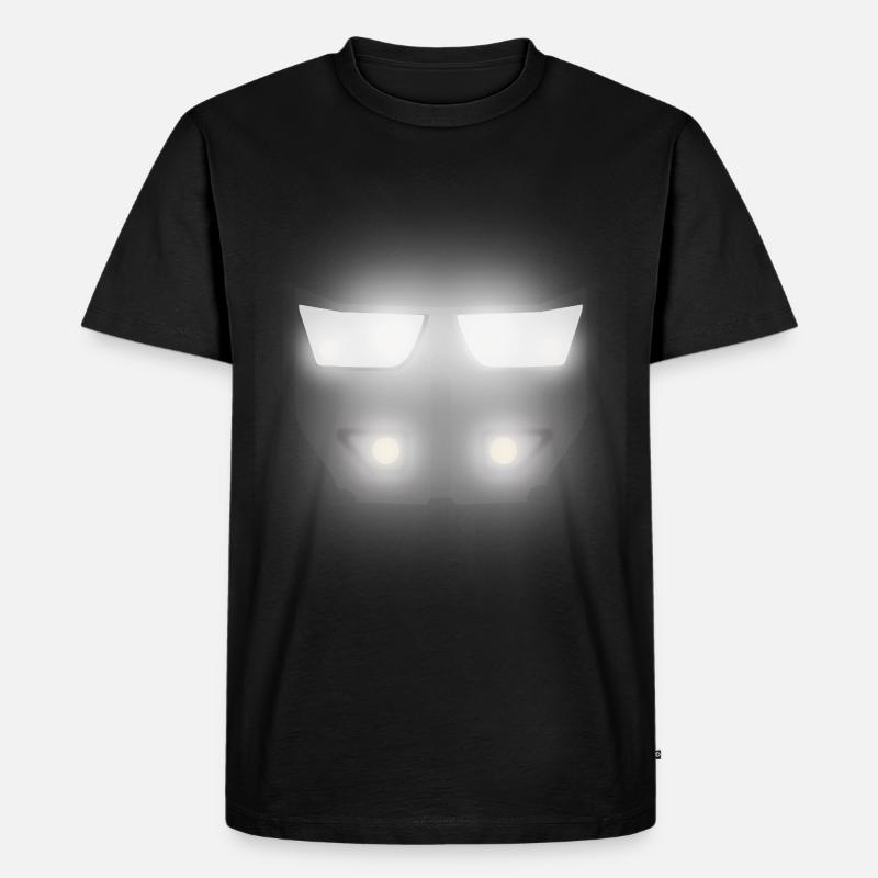 Traktor Scheinwerfer - Männer Premium Bio T-Shirt - Schwarz