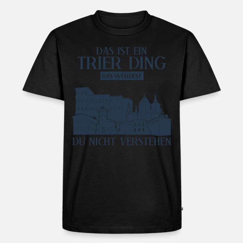 Trier Witz Trierer - Männer Premium Bio T-Shirt - Schwarz