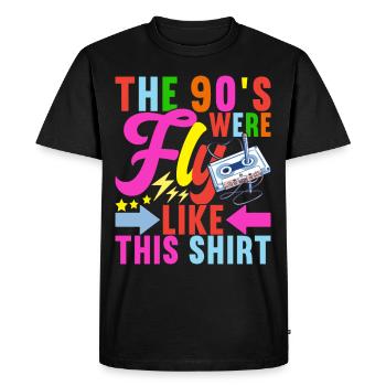 Fête des années 90, 90 années 90 - T-shirt Premium bio Homme - noir - Devant - Nico (187cm)