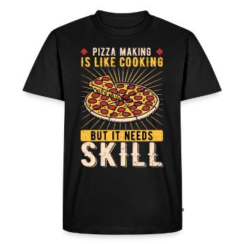 Pizza baker Pizza baker Pizzaiolo - Men's Premium Organic T-Shirt - black - Front - Nico (187cm)