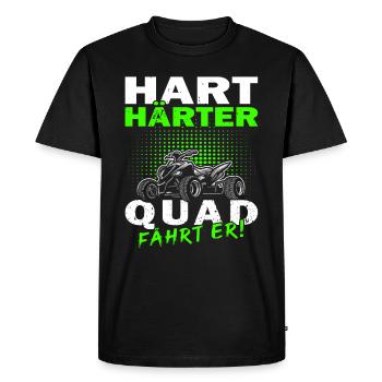 Quad dur plus dur qu’il conduit - Sport automobile - VTT - T-shirt Premium bio Homme - noir - Devant - Nico (187cm)