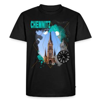 Chemnitz Allemagne Ville Skyline Vintage Rétro - T-shirt Premium bio Homme - noir - Devant - Nico (187cm)
