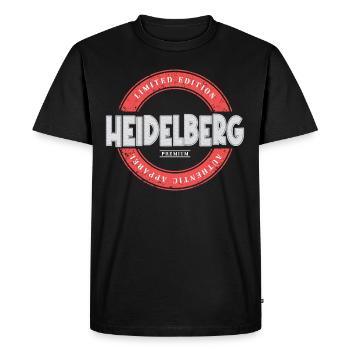 Heidelberg Allemagne Ville Skyline Accueil Amour - T-shirt Premium bio Homme - noir - Devant - Nico (187cm)