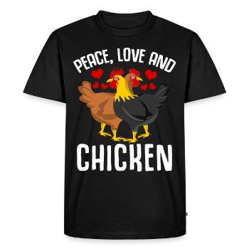 Poulets Éleveur de poulet Poulailler Poulet - T-shirt Premium bio Homme - noir - Devant - Nico (187cm)