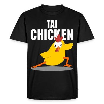 Poulets Poulet Éleveur Tai Poulet - T-shirt Premium bio Homme - noir - Devant - Nico (187cm)