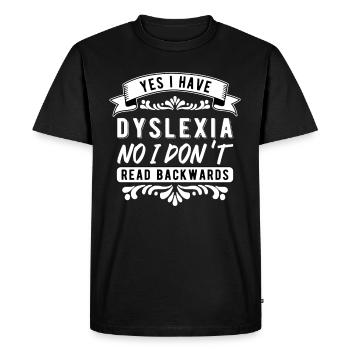 Dyslexia dyslexics - Men's Premium Organic T-Shirt - black - Front - Nico (187cm)