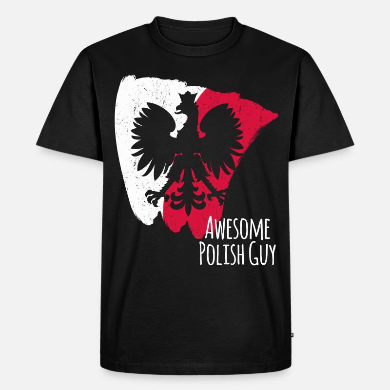 Polen Pole Flagge Polnisch - Männer Premium Bio T-Shirt - Schwarz