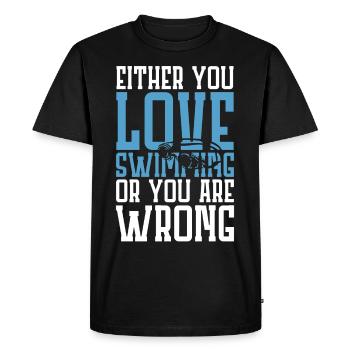 Nageur Nageant Dicton - T-shirt Premium bio Homme - noir - Devant - Nico (187cm)