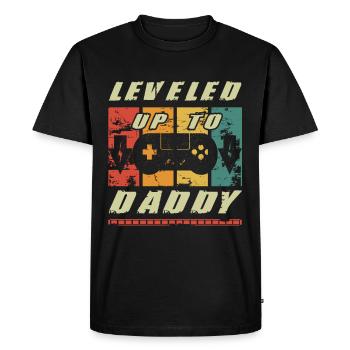 Dad-to-be promoted to Daddy & Dad - Men's Premium Organic T-Shirt - black - Front - Nico (187cm)