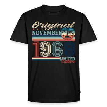 Original November 1968 54th birthday gift - Men's Premium Organic T-Shirt - black - Front - Nico (187cm)