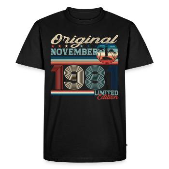 Original November 1981 41st birthday gift - Men's Premium Organic T-Shirt - black - Front - Nico (187cm)