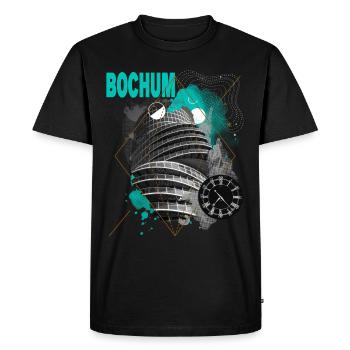 Bochum Germany City Skyline Vintage Retro - Men's Premium Organic T-Shirt - black - Front - Nico (187cm)