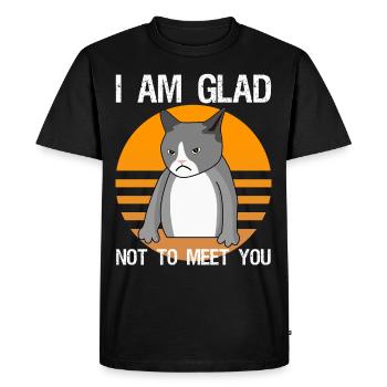 Sarcasm mean cat saying irony - Men's Premium Organic T-Shirt - black - Front - Nico (187cm)