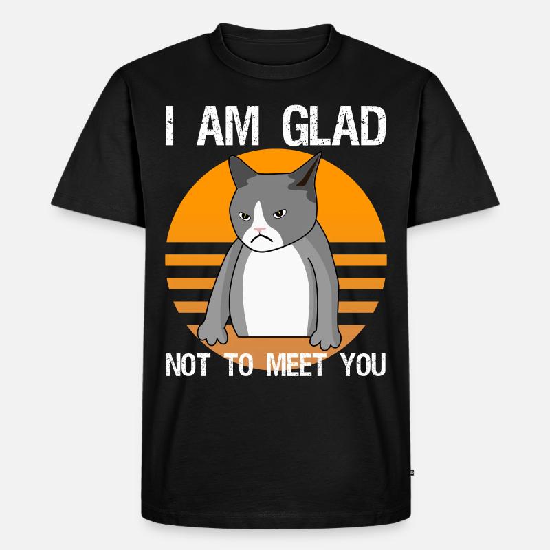 Sarkasmus gemeine Katze Spruch Ironie - Männer Premium Bio T-Shirt - Schwarz
