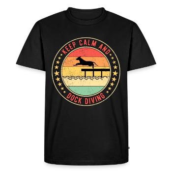 Keep Calm And Dock Diving - Men's Premium Organic T-Shirt - black - Front - Nico (187cm)