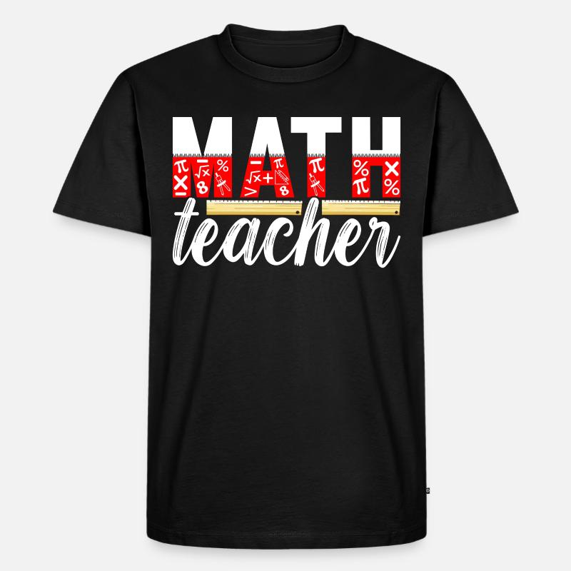 Mathe Mathelehrer - Männer Premium Bio T-Shirt - Schwarz