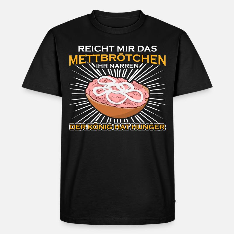 Mettbrötchen Mettfleisch Mettigel Mett - Männer Premium Bio T-Shirt - Schwarz