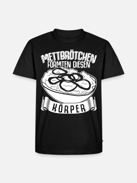 Mettbrötchen Hackfleisch Mett Mettigel - Männer Premium Bio T-Shirt - Schwarz
